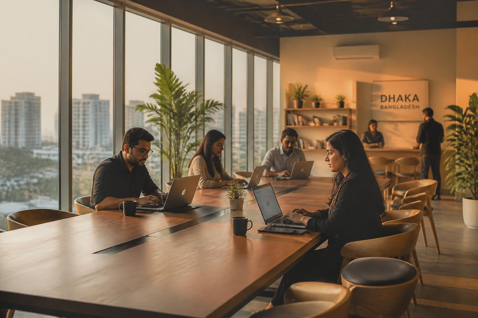 WORKNEST CoSpace Gulshan coworking space at golden hour